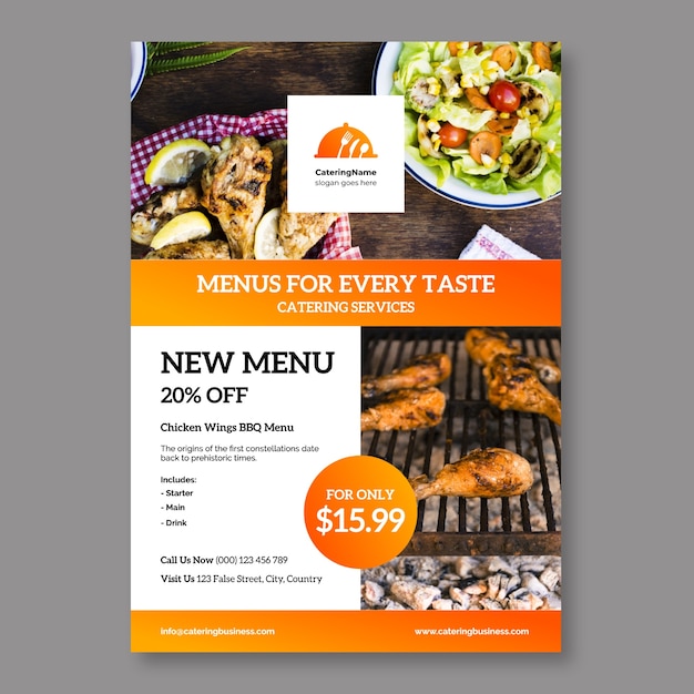 Catering menu offer flyer