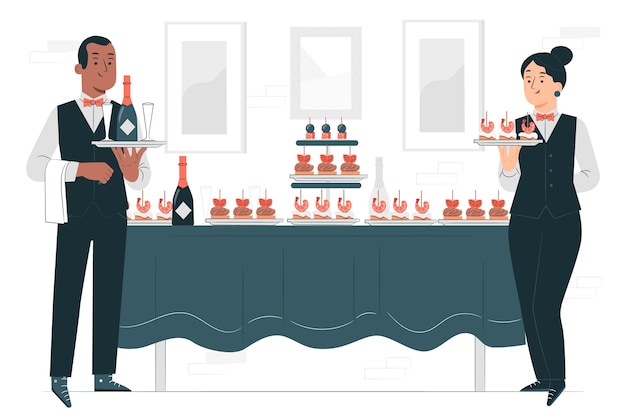 Free Vector catering service concept illustration