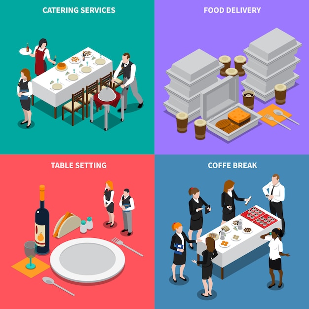 Catering Services Isometric illustration