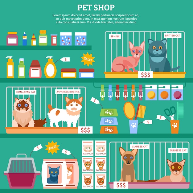 Free Vector cats concept illustration