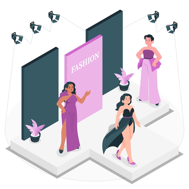 Free Vector catwalk concept illustration