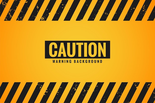 Free vector caution warning yellow background with black stripes