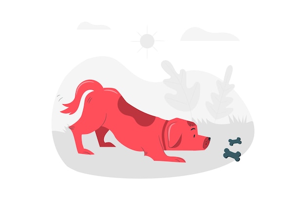 Free Vector cautious dog concept illustration