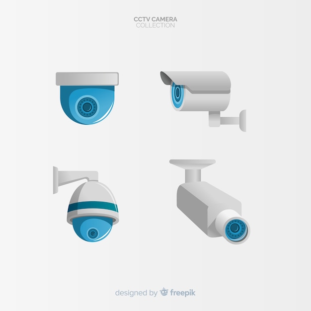 Free Vector cctv camera collection with flat design