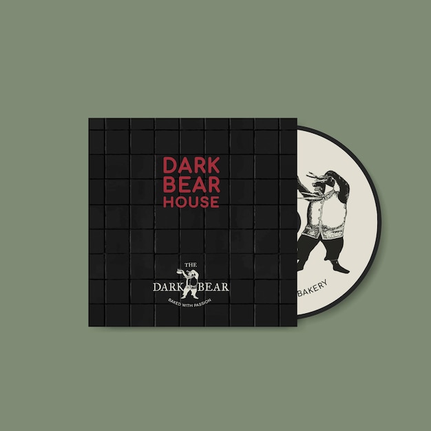 CD cover editable template in dark tone corporate identity