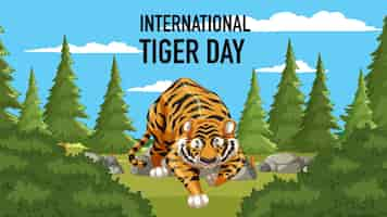 Free vector celebrating international tiger day