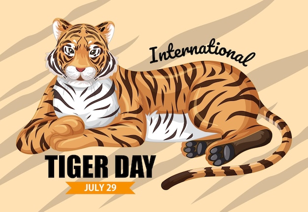 Free Vector celebrating international tiger day