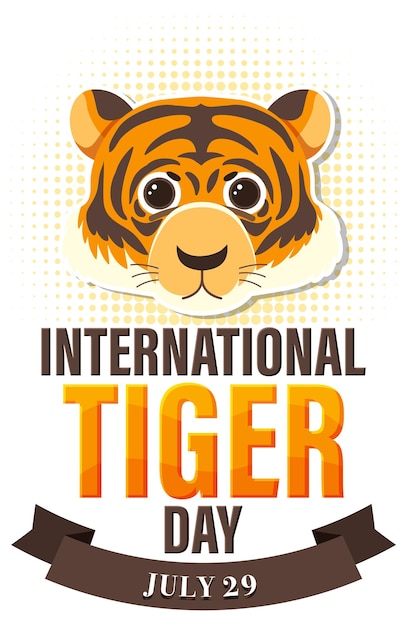 Free vector celebrating international tiger day