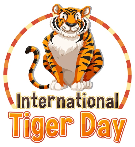 Free vector celebrating international tiger day