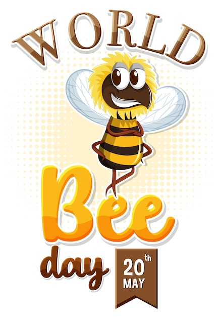 Free Vector celebrating world bee day illustration