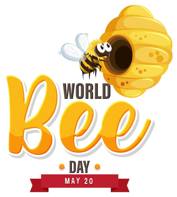 Free Vector celebrating world bee day illustration