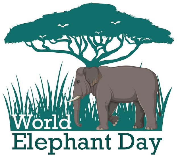 Free Vector celebrating world elephant day illustration