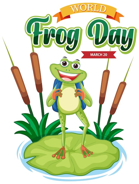 Free vector celebrating world frog day illustration