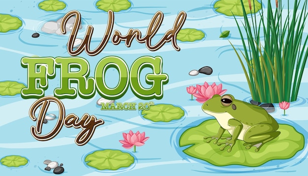 Free Vector celebrating world frog day illustration