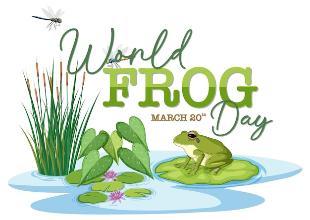 Free Vector celebrating world frog day illustration