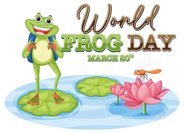 Free Vector celebrating world frog day illustration