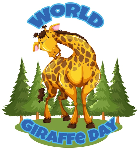 Free vector celebrating world giraffe day illustration