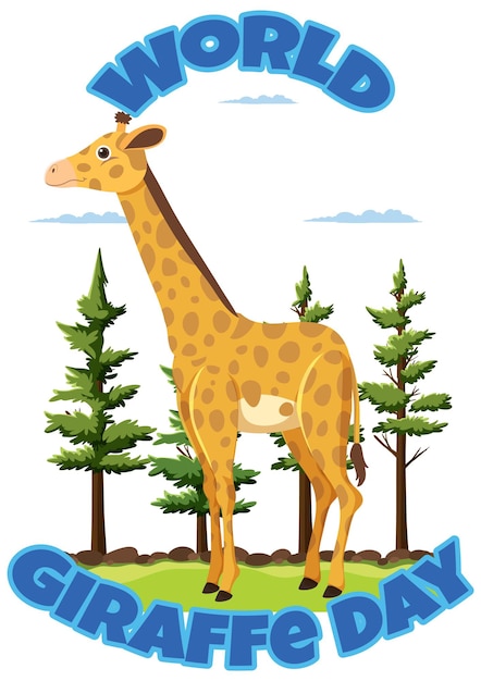 Free Vector celebrating world giraffe day illustration