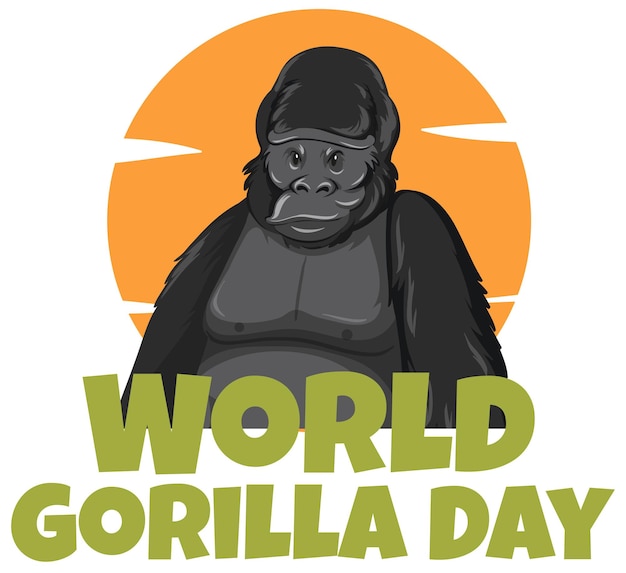 Free Vector celebrating world gorilla day illustration