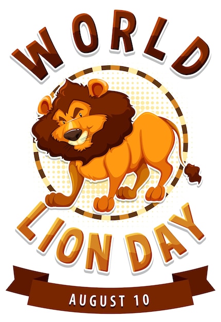 Free Vector celebrating world lion day illustration