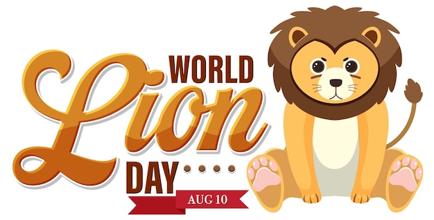 Free Vector celebrating world lion day illustration