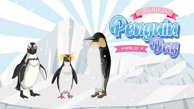 Free Vector celebrating world penguin day illustration