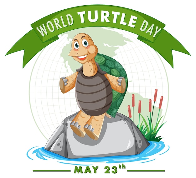 Free vector celebrating world turtle day illustration