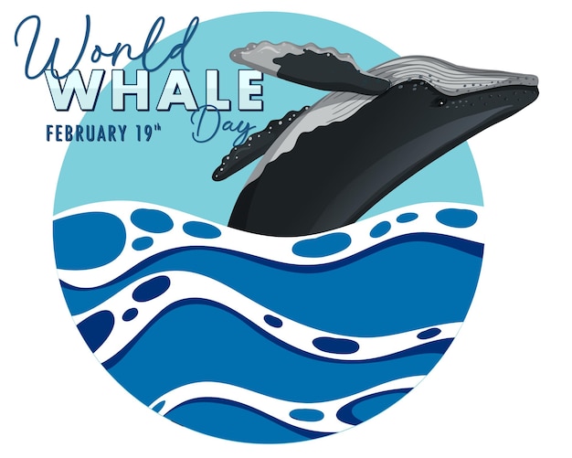 Free Vector celebrating world whale day illustration