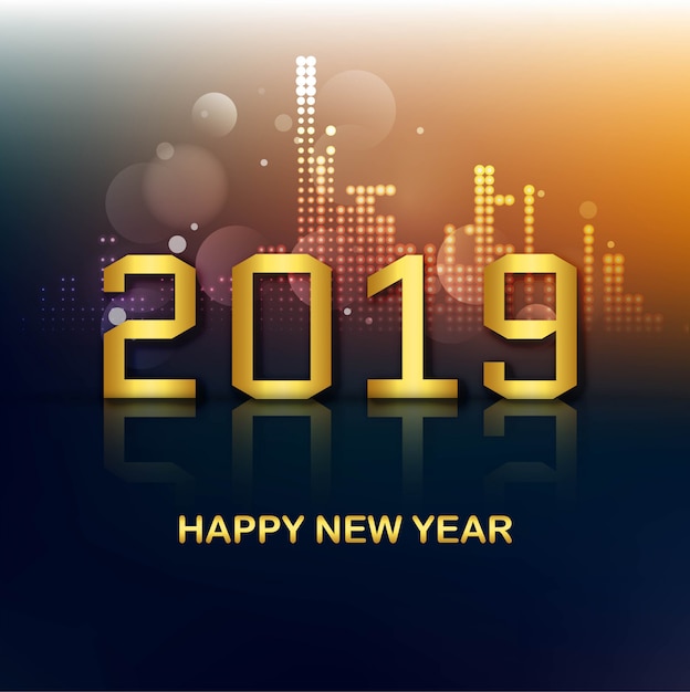 Celebration 2019 colorful happy new year background vector