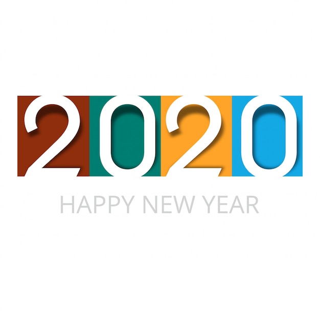 Free Vector celebration card 2020 happy new year 