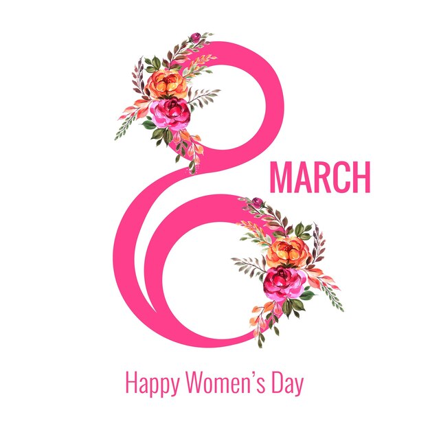 Celebration card for 8th march happy womens day background