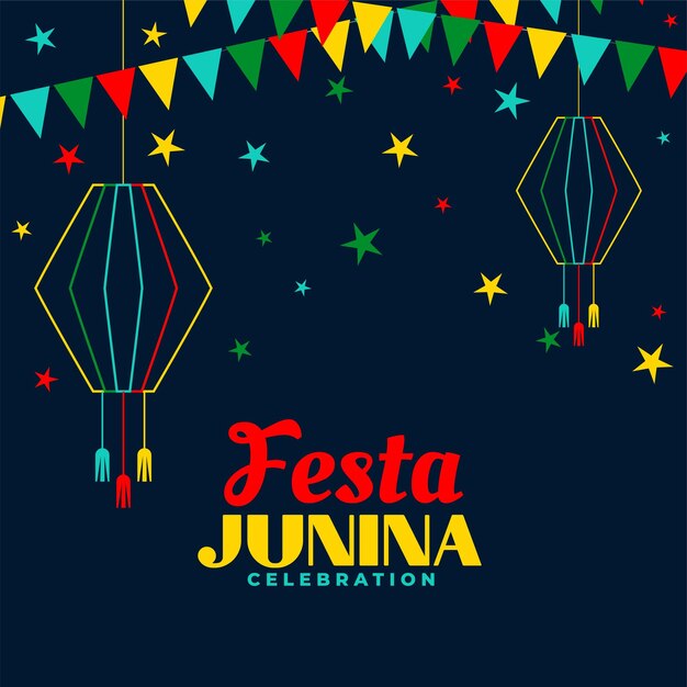 Celebration card for festa junina event vector illustration