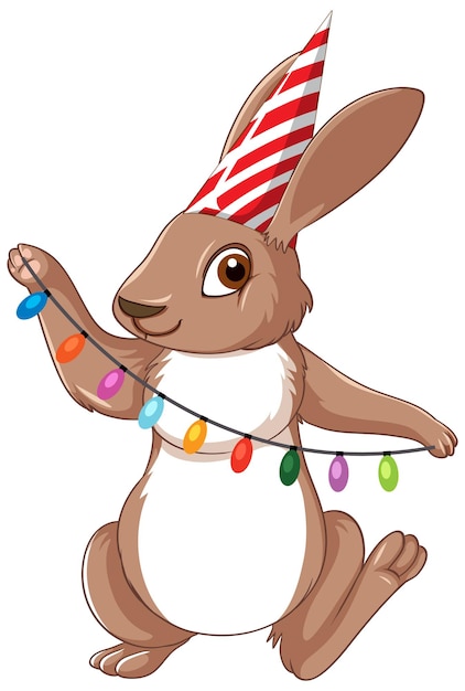 Free Vector celebration rabbit cartoon character