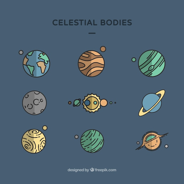 Free vector celestial bodies