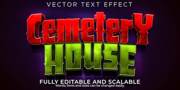 Cemetery house editable text effect blood and zombie text style