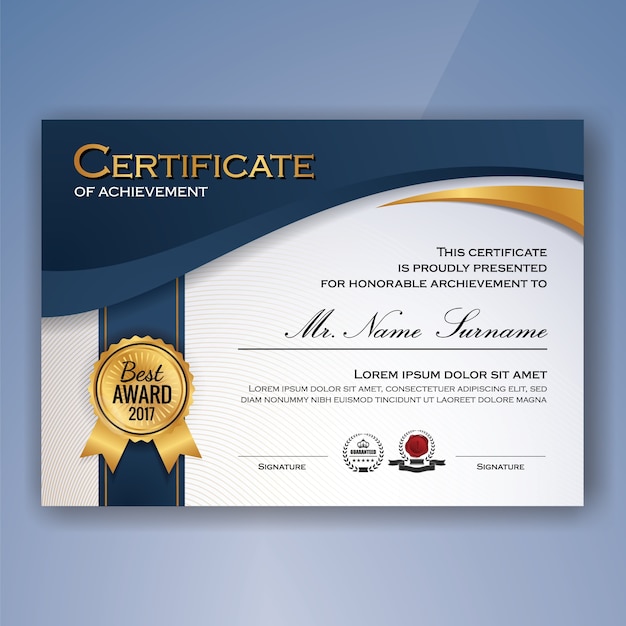 Certificate of achievement template