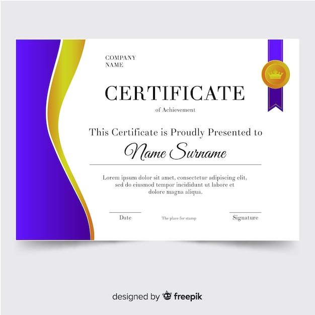 Certificate of achievement template