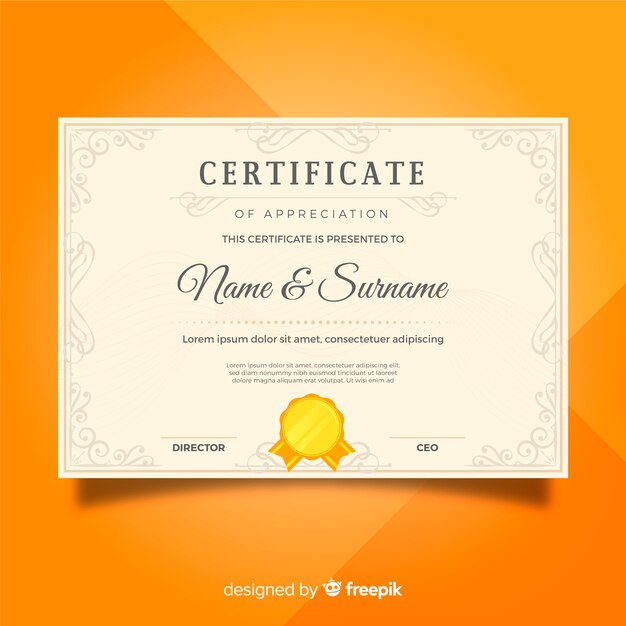 Certificate of appreciation