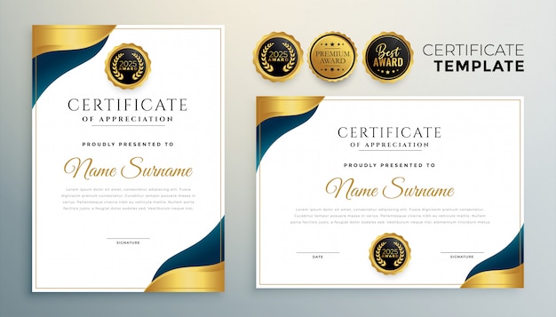 Certificate award template for multipurpose use design