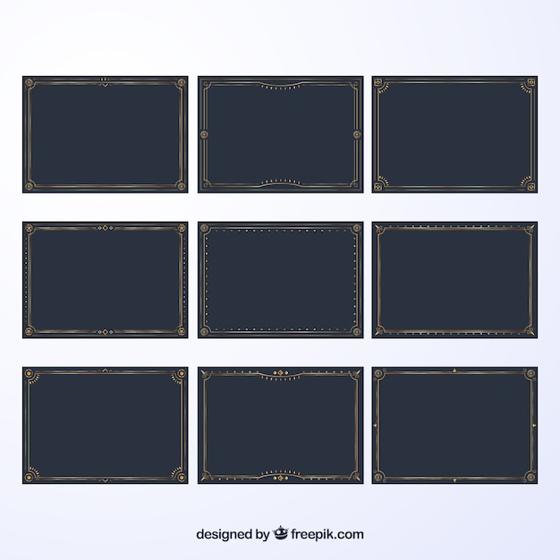 Free Vector certificate frames collection with ornaments