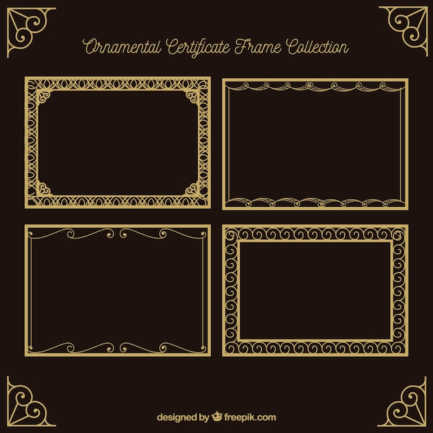 Certificate frames collection with ornaments