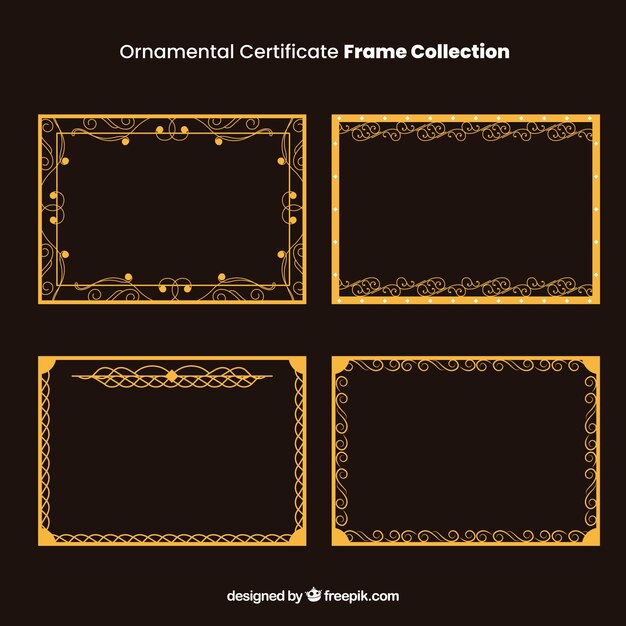 Certificate frames collection with ornaments