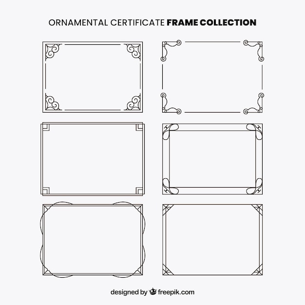 Certificate frames collection with ornaments