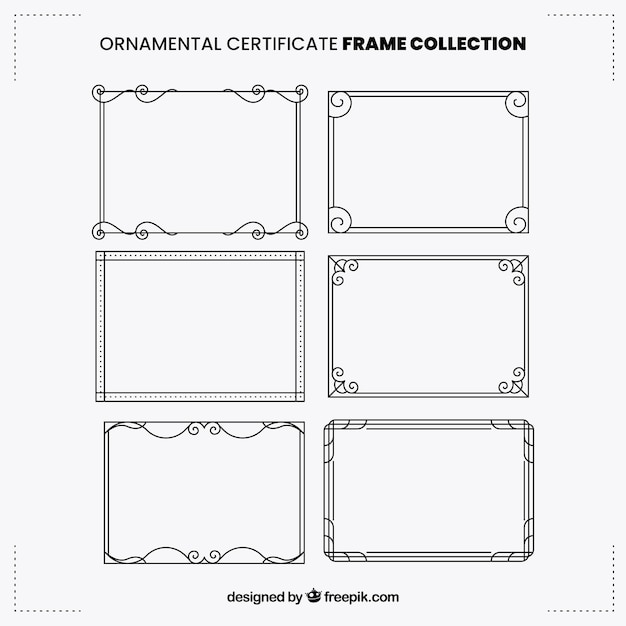 Certificate frames collection with ornaments