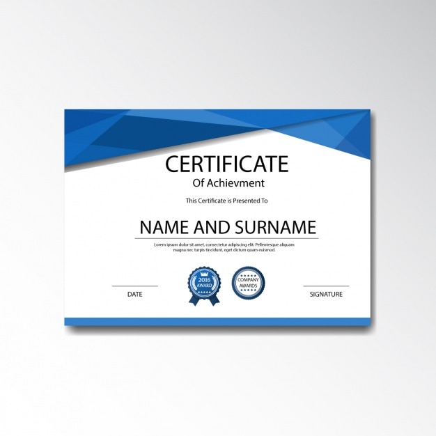 Certificate template design