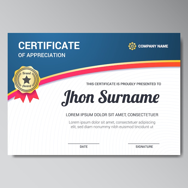 Certificate template design