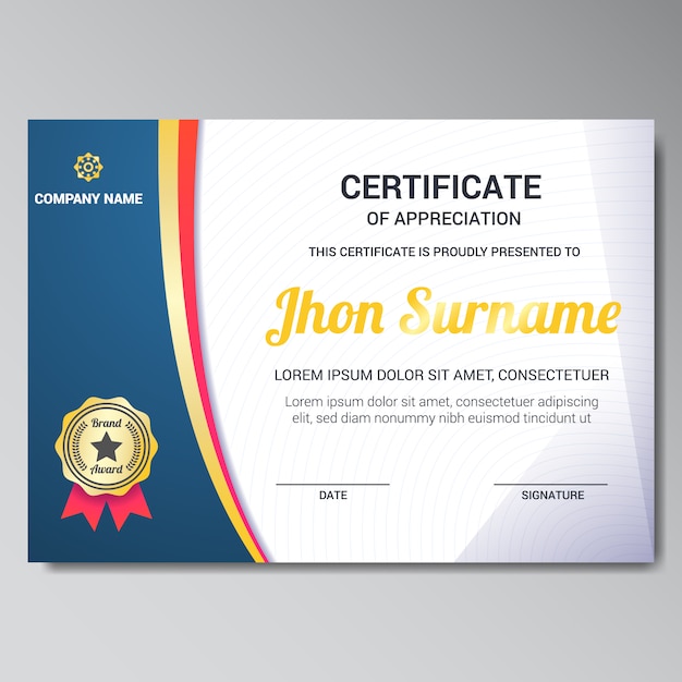 Certificate template design