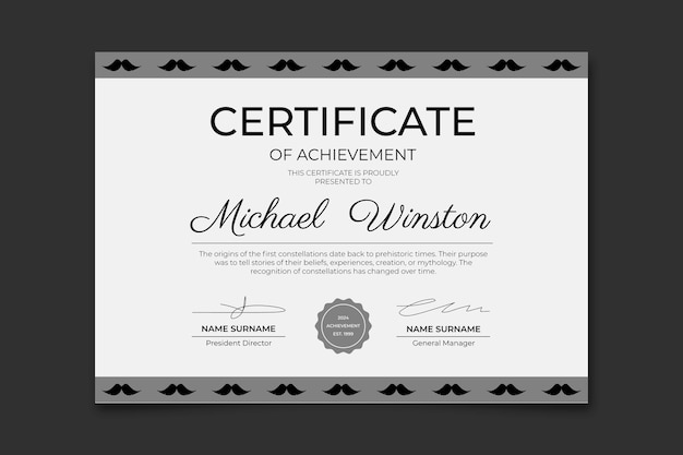 Certificate template design