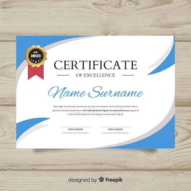 Certificate template in flat style