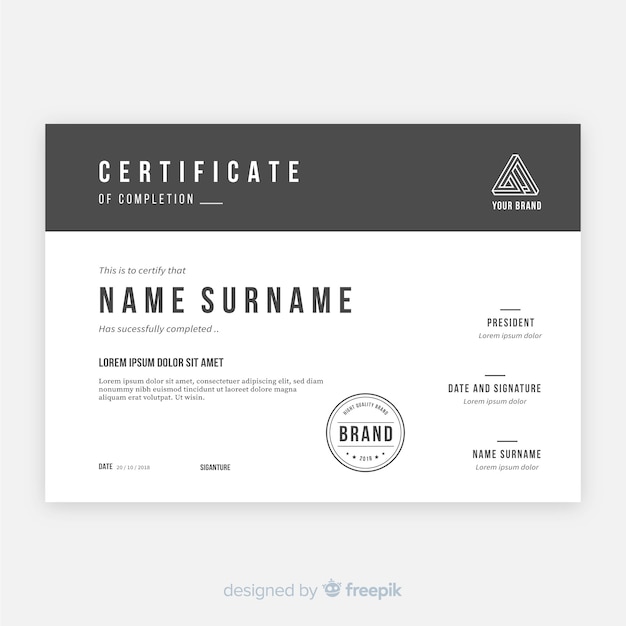 Certificate template in modern style